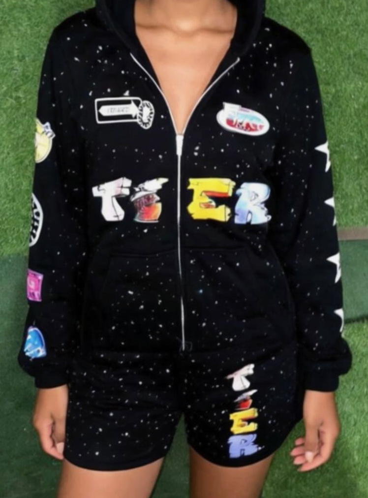 Black Women -Unisex Hoodie Short Set