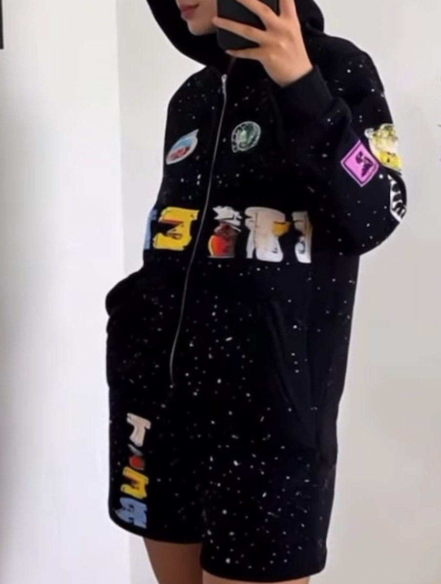Black Women -Unisex Hoodie Short Set