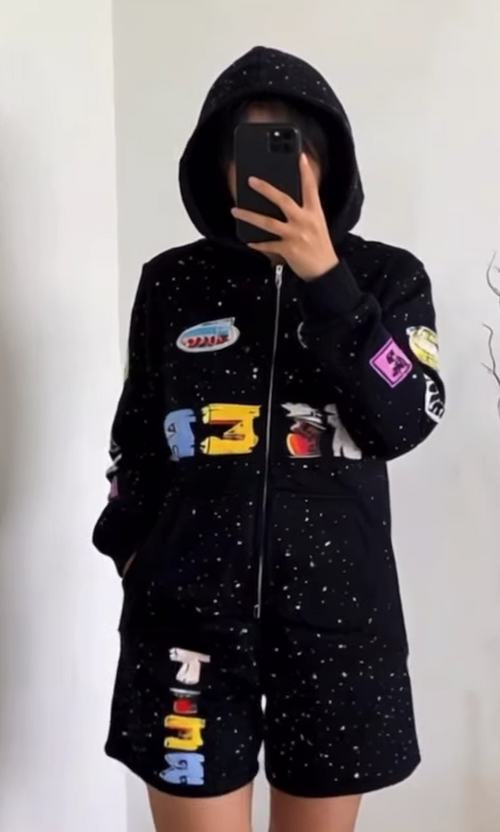 Black Women -Unisex Hoodie Short Set