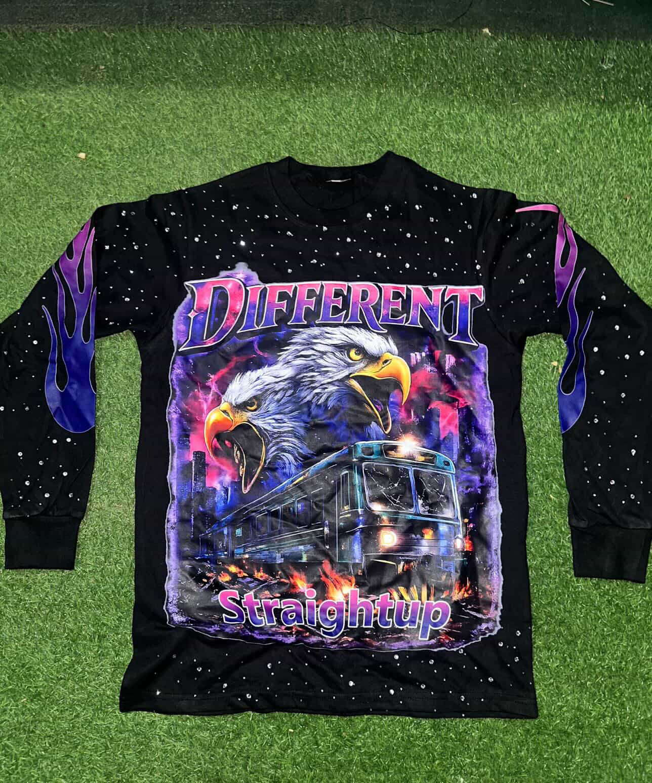 Black Graphic Long Sleeve Tee